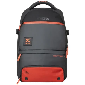 Mochila padel nox luxury open series negro y rojo vista frontal