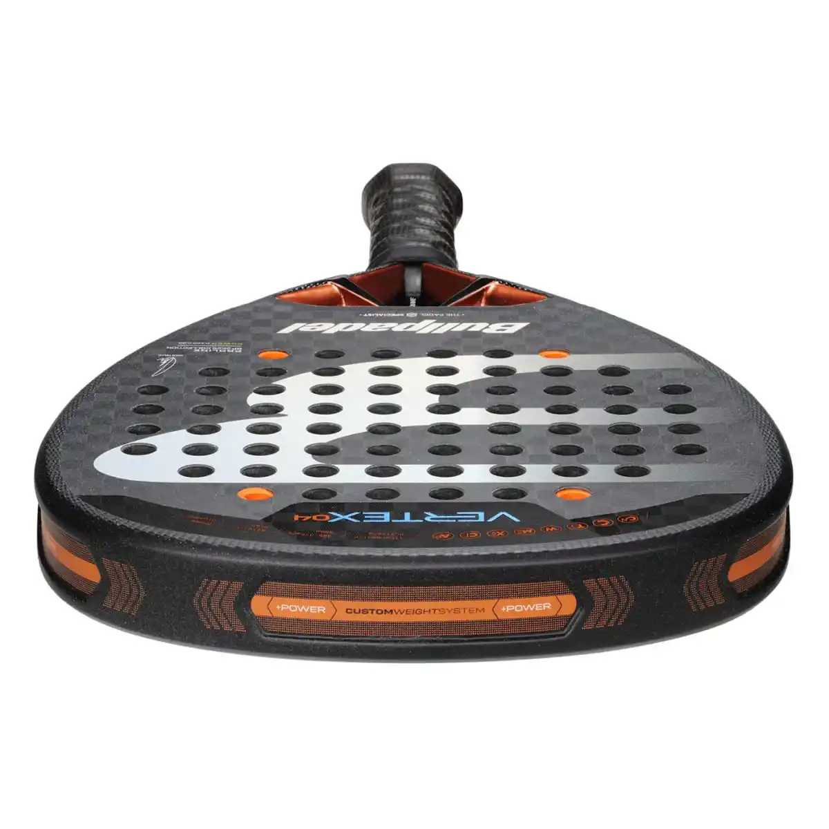 Pala bullpadel vertex 04 del año 2025 firmada por Juan Tello