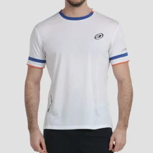 Camiseta de padel hombre bullpadel limar blanca vista de frente