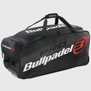 Imagen frontal del bolso de padel bullpadel trolley en color negro