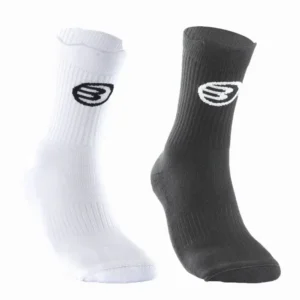 Pack de dos pares de calcetines de padel bullpadel en colores blanco y negro