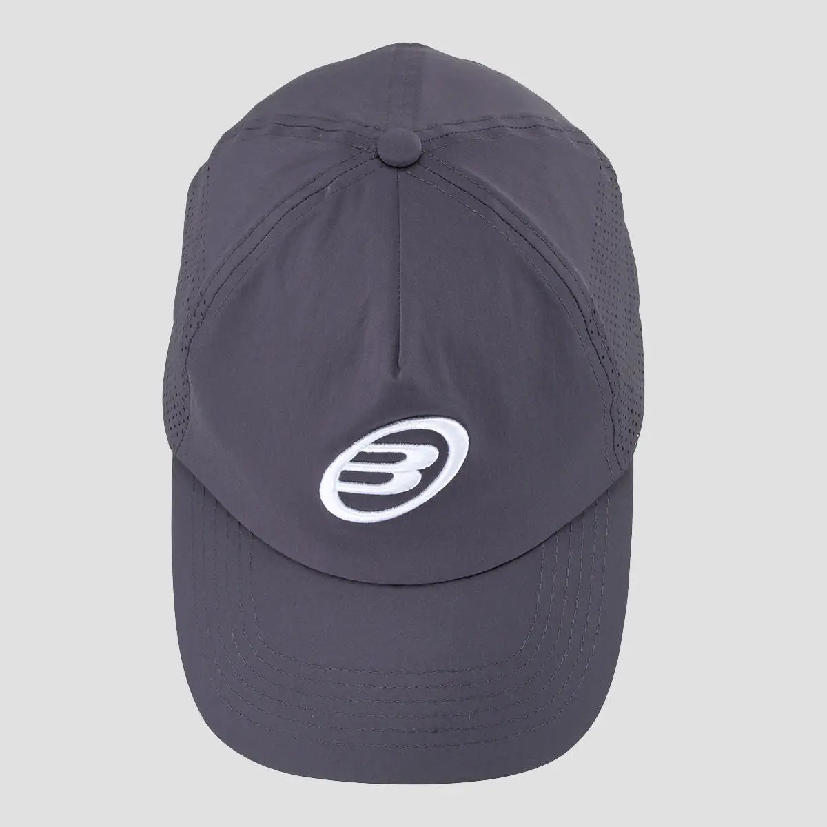 Gorra de padel bullpadel en color azul sombra visto desde arriba