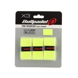 Pack de 3 grips overgrip marca bullpadel en color amarillo