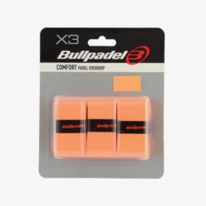 Pack de tres grips overgrip de la marca bullpadel en color naranja flúor