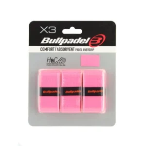 Pack de 3 grips overgrip de la marca bullpadel en color rosa