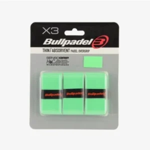 Pack de 3 grips overgrip de la marca bullpadel en color verde