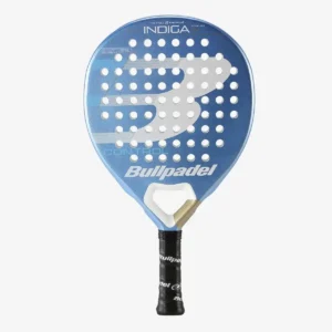 Imagen frontal de la pala de padel bullpadel indiga woman en color azul