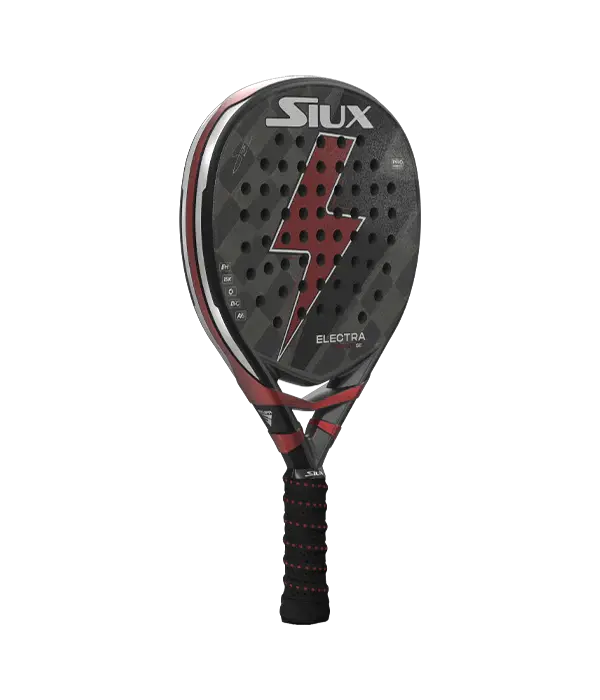 Vista lateral de la pala de padel siux 2025 del jugador profesional franco stupaczuk