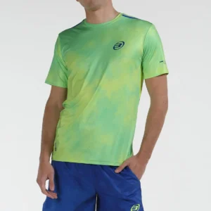 Vista frontal de la polera de padel bullpade para hombre en color moare lima