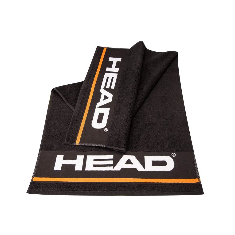 Toalla de padel head en color negro con líneas blancas