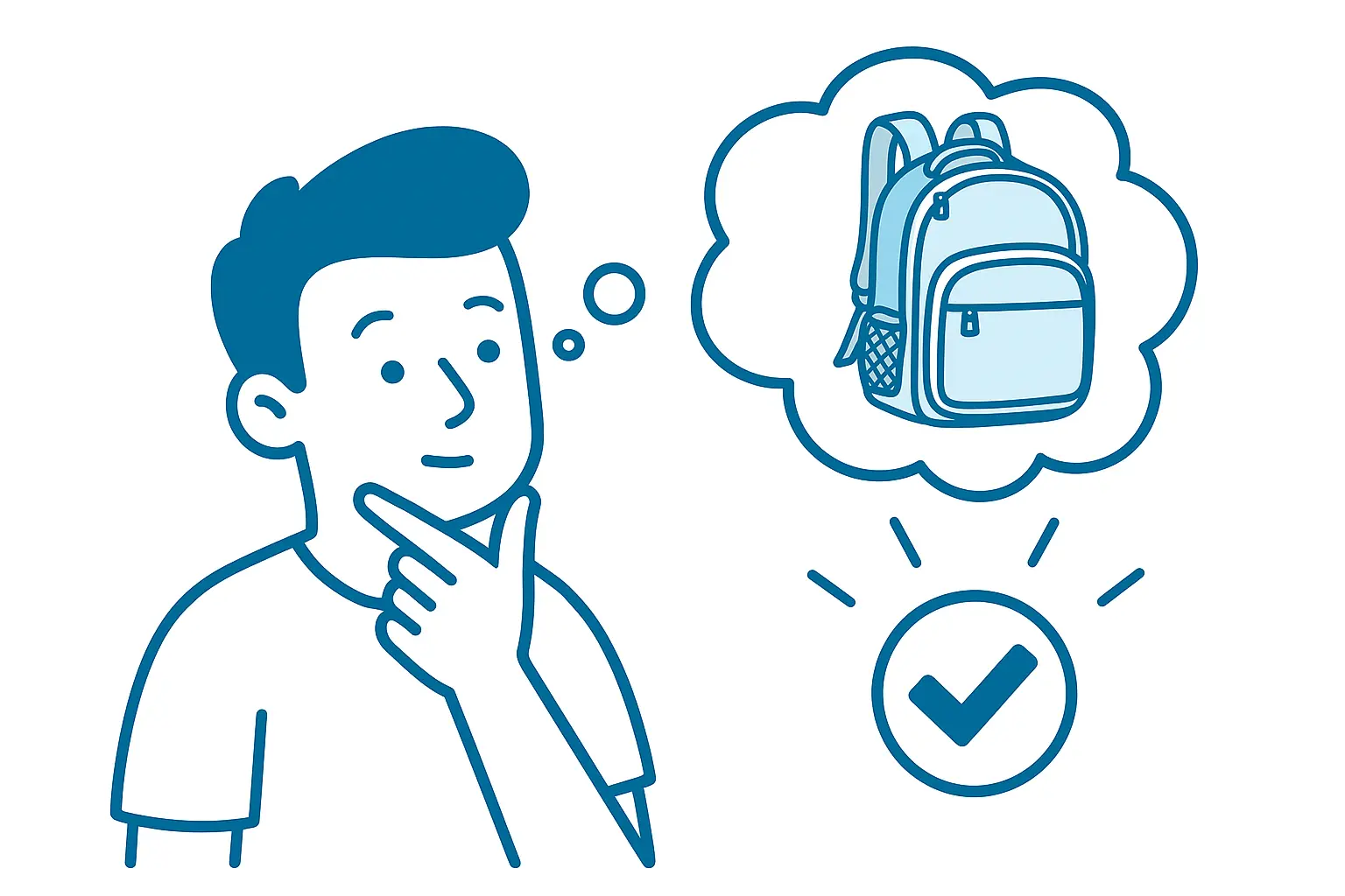 Joven pensando en que mochila de pádel elegir